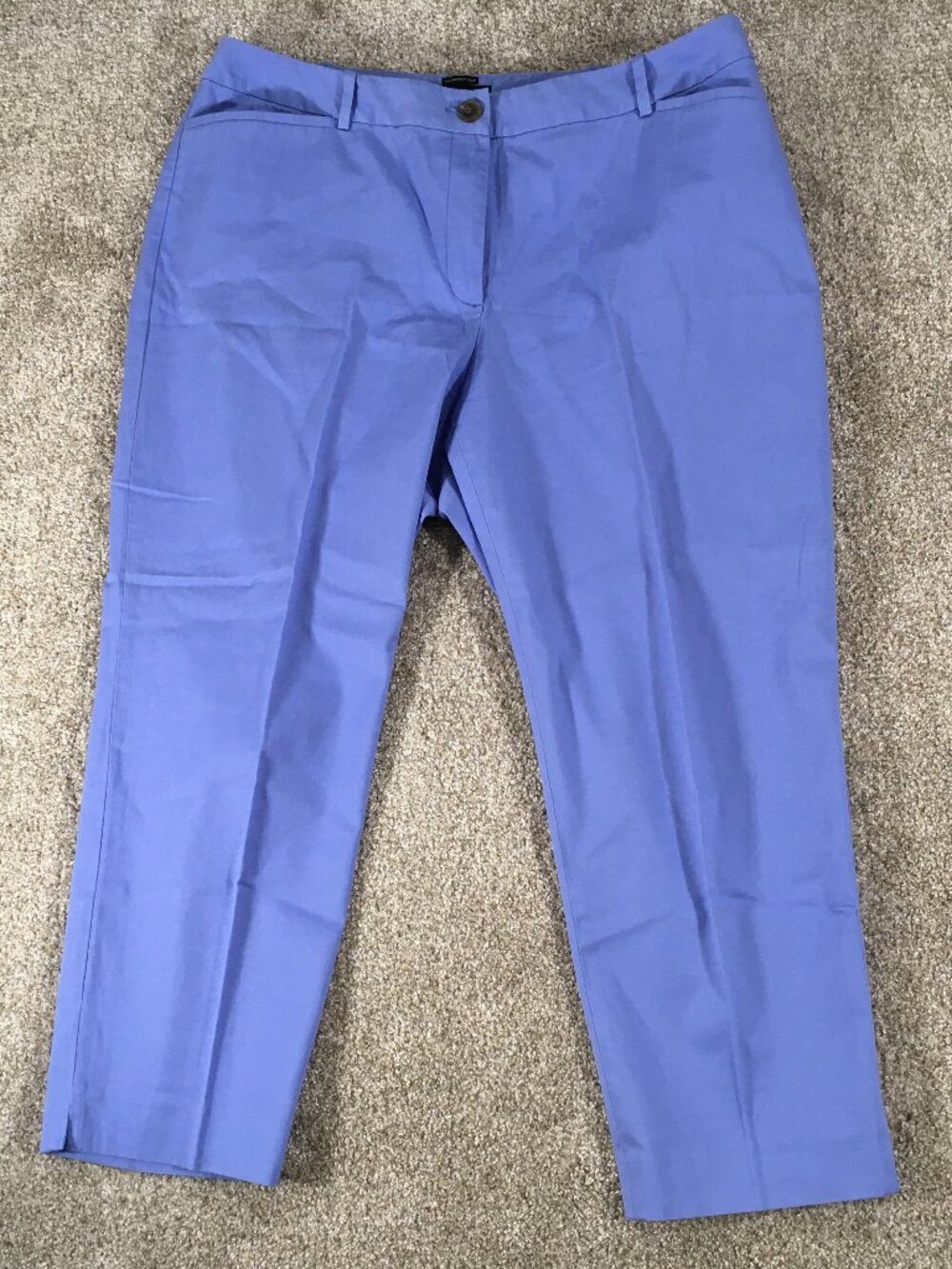 Talbots The Perfect Crop Pants Womens Size 16W 37x25 Blue